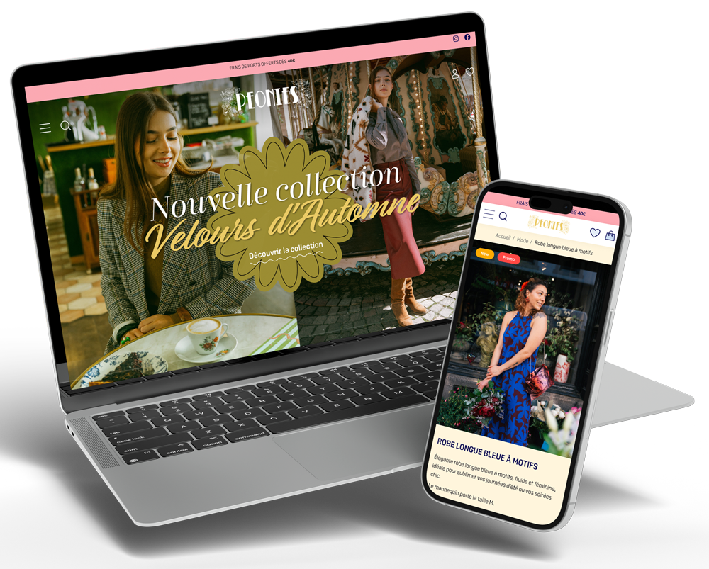 mockup peonies home