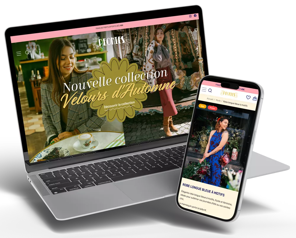 mockup peonies home