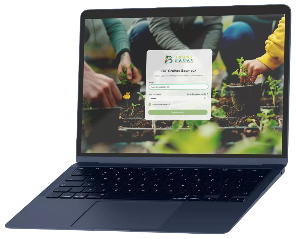mockup login graines baumaux